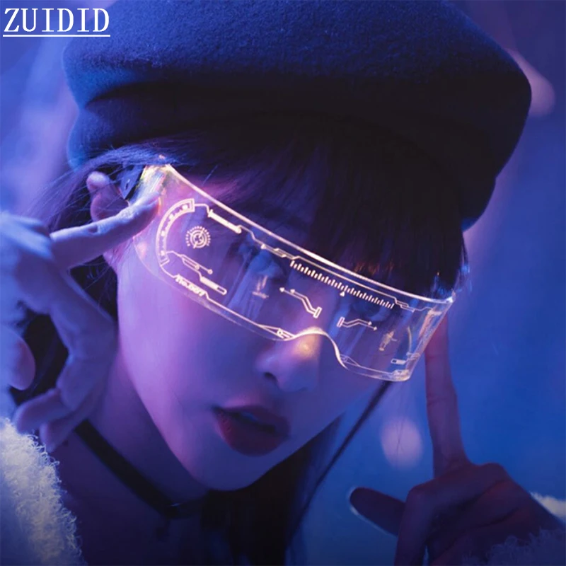 

LED Bar Sunglasses Women Steampunk Disco Dancing Fashion Glasses Punk Party Light Luminous Sunglasses For Men Vintage Lentes Sun