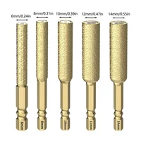 Kit de 5 forets diamantés brasés sous vide pour meuleuse d'angle, pour perçage à sec et humide du granit, du marbre et des carreaux de céramique 4
