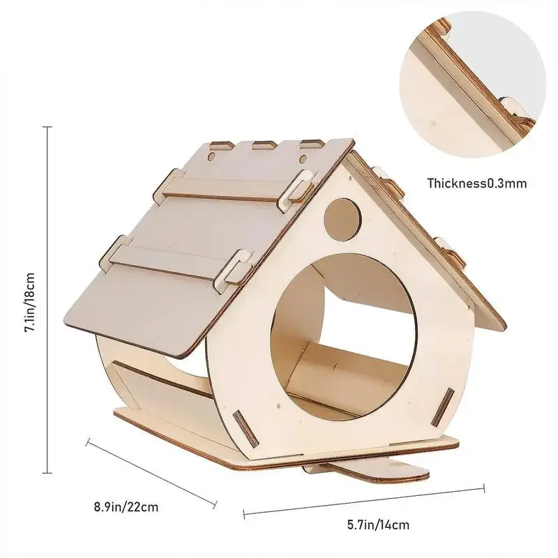 DIY Hang Wooden Bird Feeder for Outdoor Bird Decorative Houses Backyards Hummingbird Pet Supplies Home Gardens bird house