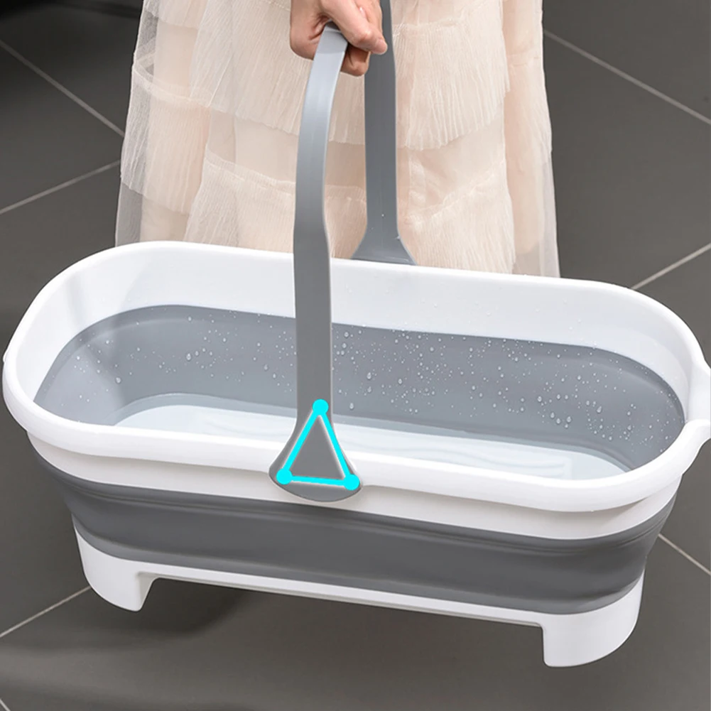 Collapsible Bucket Portable Folding Bucket with Handle Plastic Washing Basin Camping Home Foldable Anti-Slip Cleaning Mop folding wash basin collapsible wash basin foldable wash basin folding storage bucket