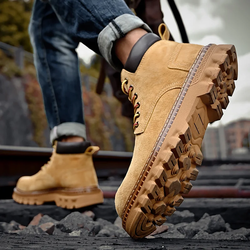 Casual Martin Boots Chaussures pour hommes en cuir Casual Martin Boots Lightweight Mens Trainers Running Walking Shoes_voghion.com