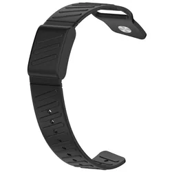 Breathable Silicone Sports Strap - Adjustable Replacement Wristband (Black)
