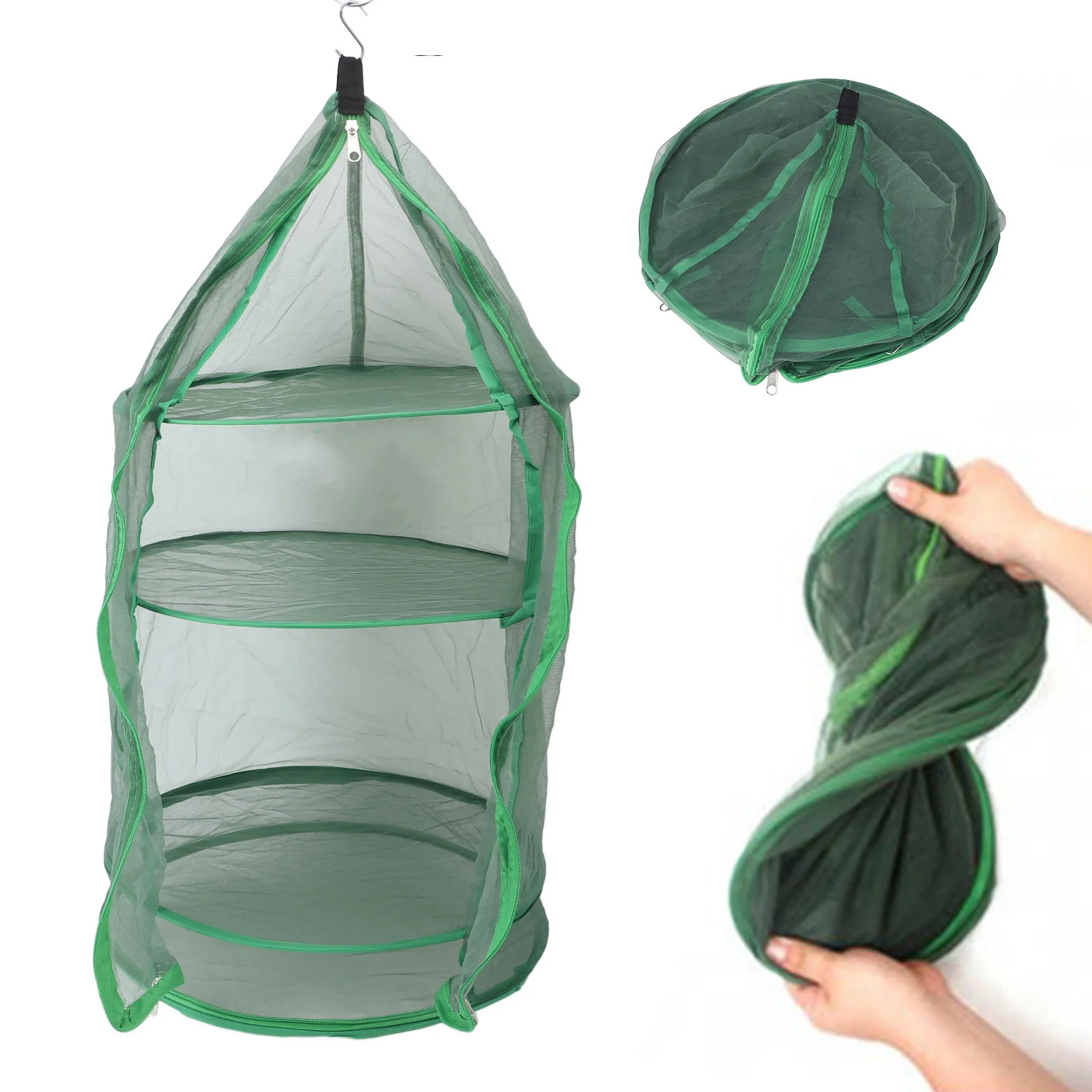 Hanging Drying Mesh Green Dust Proof Elastic Foldable Drying Net For Outdoor Drying Fish Food 3