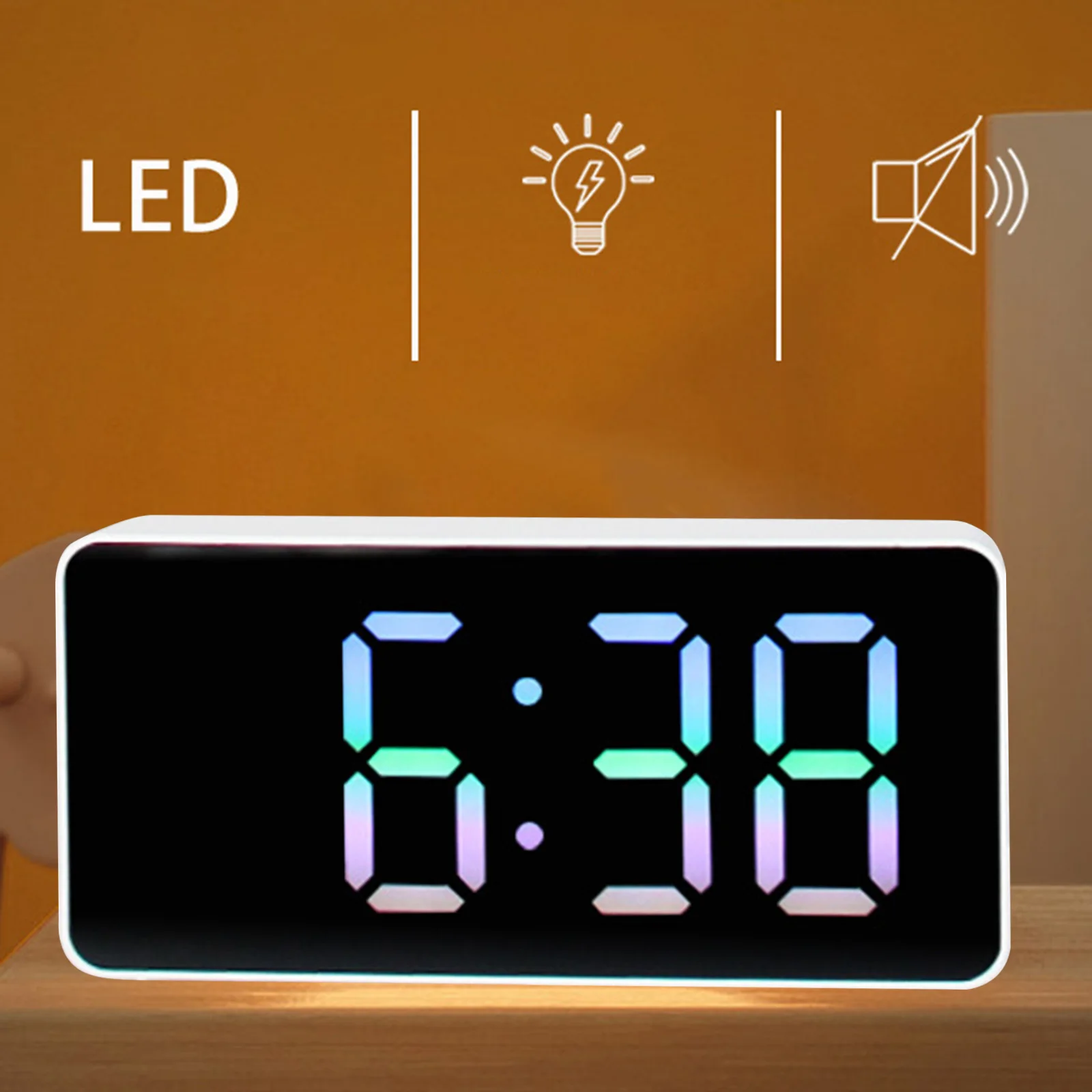 Reloj de mesa Digital LED para el hogar y la Oficina, reloj despertador con  proyección LED