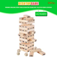 Solid Wood Puzzle Stacked High Stack Tower Drawing Block Children'S Parent-Child Interactive Board Game 3