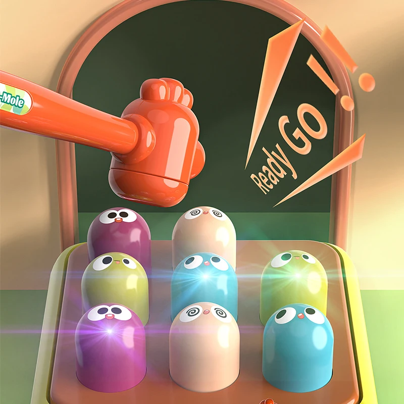 Toddler Montessori Toy Fishing Whac A Mole Pull Carrot Feeding 4-In-1 Multifunctional Music Toy Learning Educational Baby Gift 5