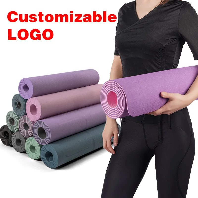 Thick Two-color Non-slippery TPE Yoga Mat High Quality Movement for Fitness Fitness in the Home of the Tasteless Pad 183*61cm