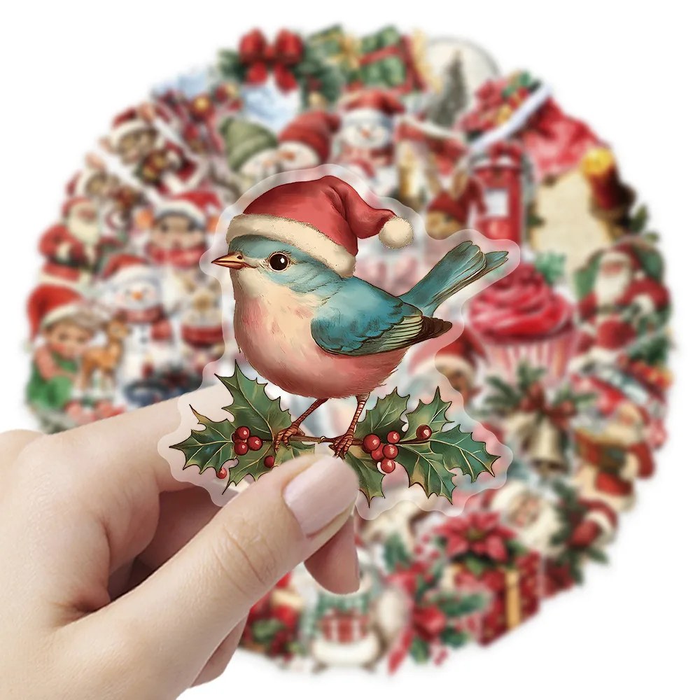 50개 빈티지 크리스마스 스티커 팩 BulingBulingStickers Store