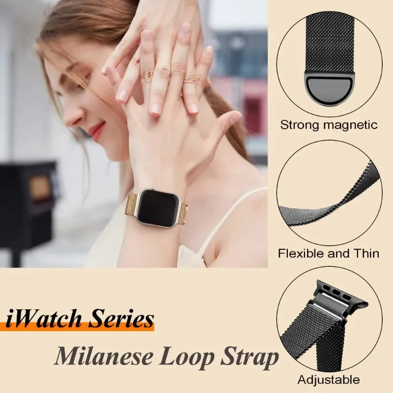 รูปสินค้า สายโลหะ Starlight Milan + เคส Apple Watch หลายขนาด