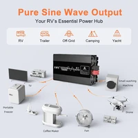 Onduleur à onde sinusoïdale pure pour voiture, convertisseur solaire pour la maison et l'extérieur, 4000W, 5000W, DC 12V à AC 220V, tension 50Hz 4