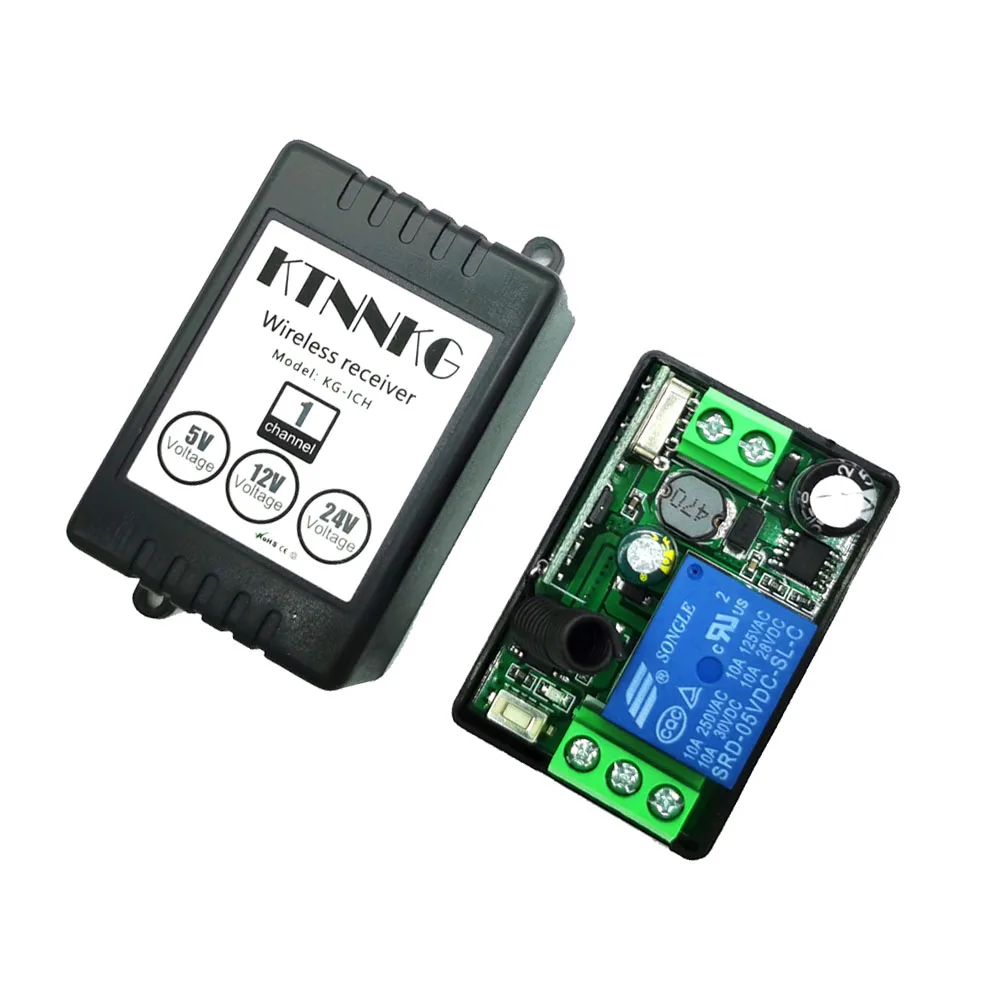 

100PCS/DC 5V 12V 24V 1CH Relay Receiver 433M Wireless RF Remote Control Switch LED Light Door
