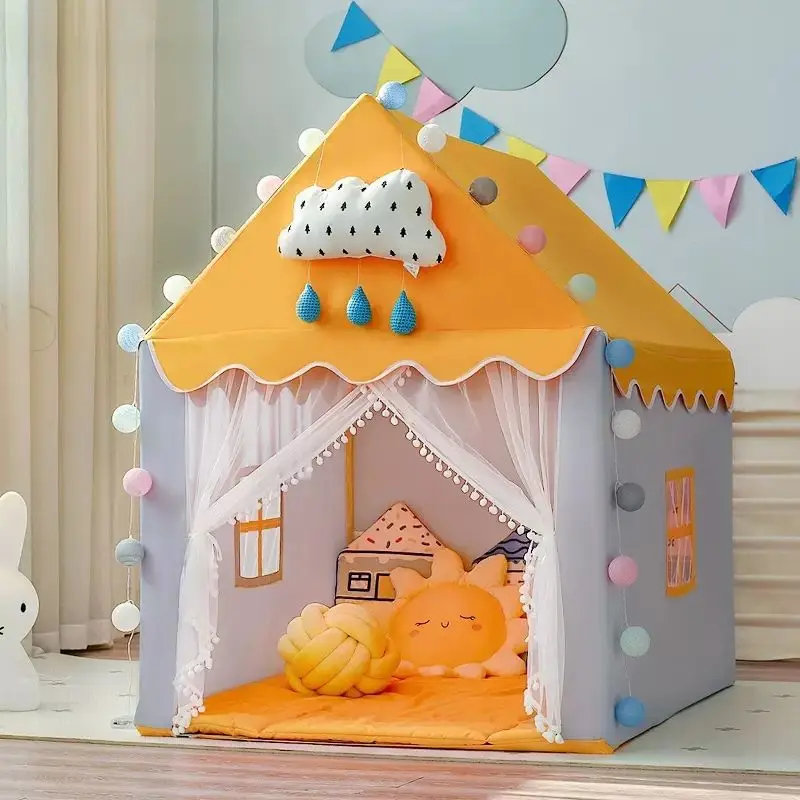 

1.35M Large Children Toy Tent Wigwam Folding Kids Tent Tipi Baby Play House Girls Pink Princess Castle Child Room Decor Gifts