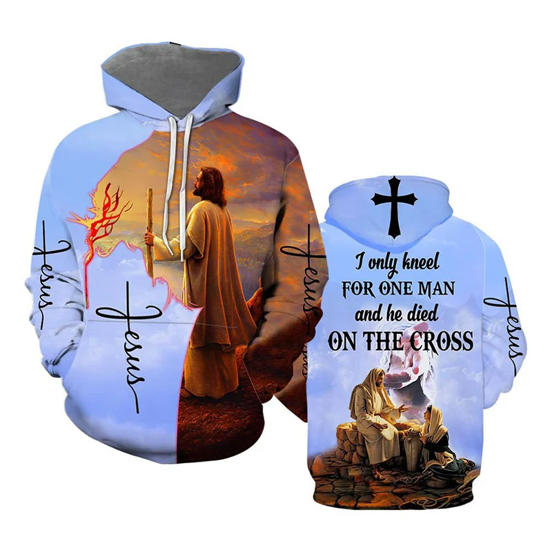 

Детские толстовки с капюшоном, Модный пуловер с 3D-принтом христианского Иисуса, с надписью Иисуса, с надписями на веру и выше страха, уличная одежда