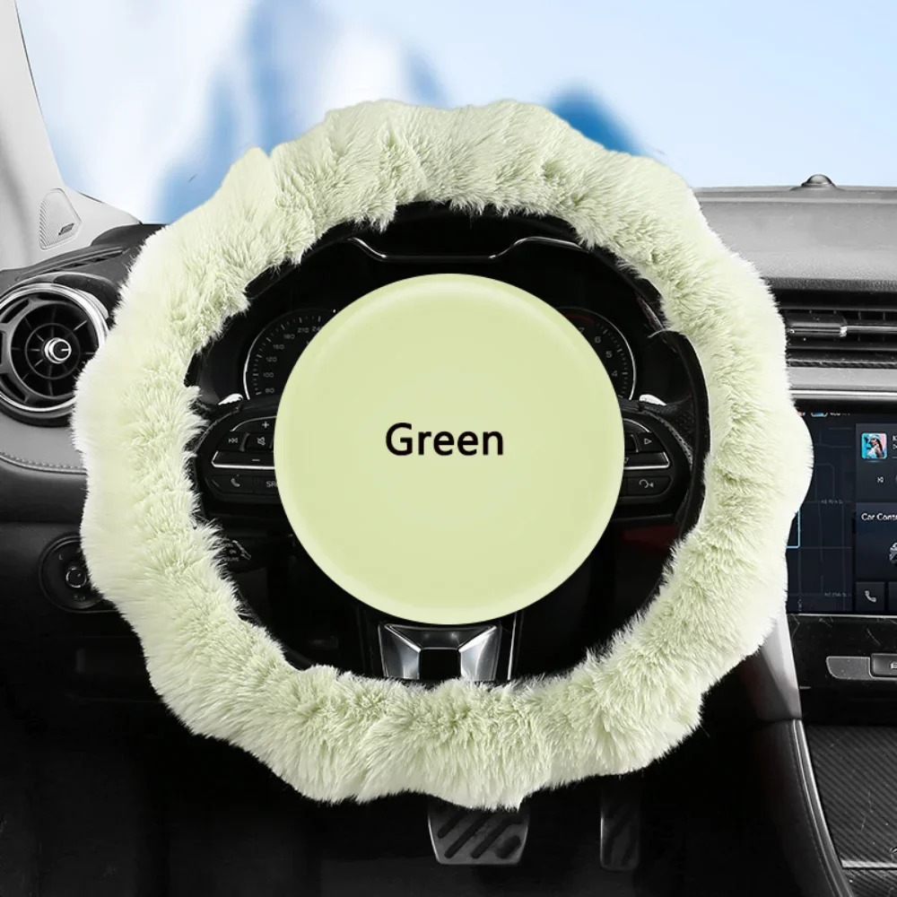 Cozy Plush Steering Wheel Cover - Warm, Soft, Non-Slip Grip for Enhanced Comfort