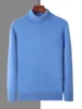 Men's 100% Mink Cashmere Sweater High Lapel Thick Knitted Pullover Casual Large Size Middle-Aged Sweater Autumn Winter New Tops 1
