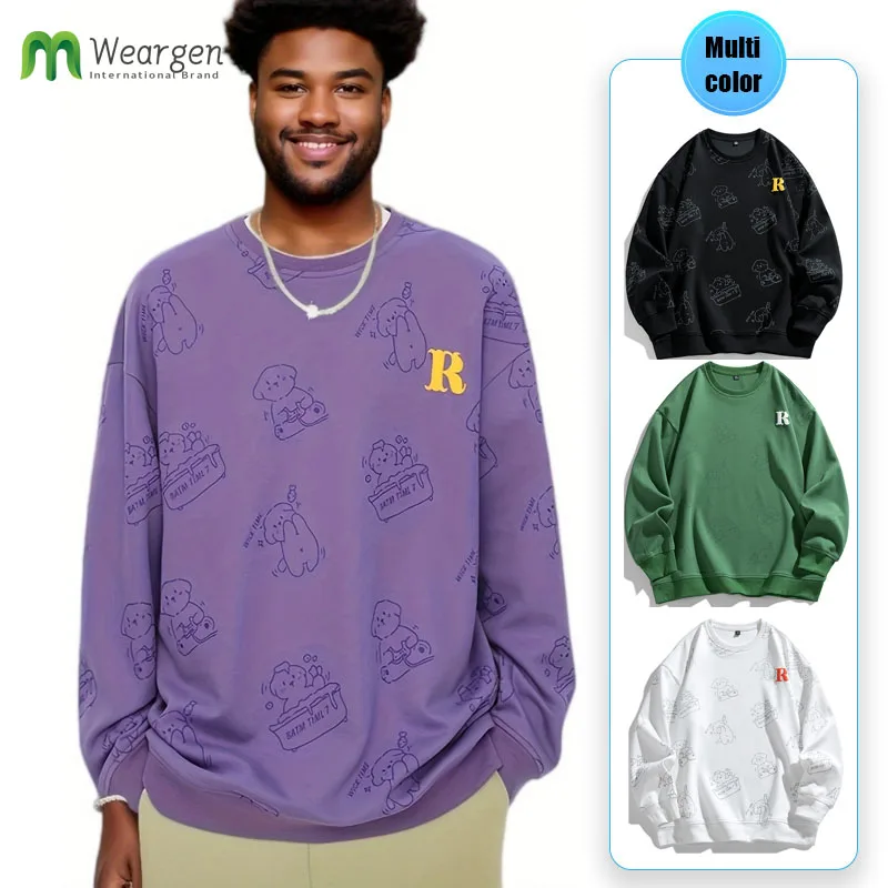 

Spring Autumn New Solid Color Round Neck Long Sleeve Fashion Sweatshirts Man Casual High Street Pullovers A105-8861