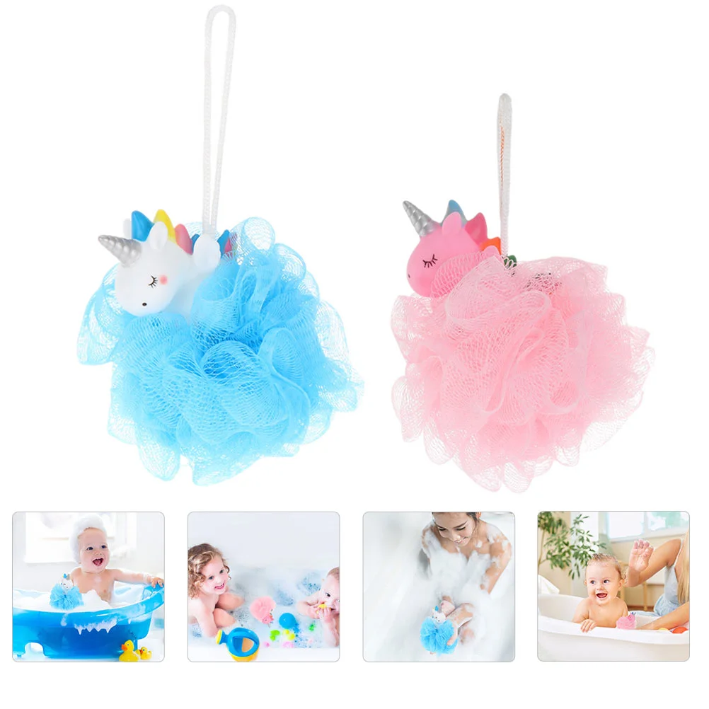

2pcs Cartoon Shower Balls Unicorns Body Shower Balls Spa Puff Scrubber for Kids Children