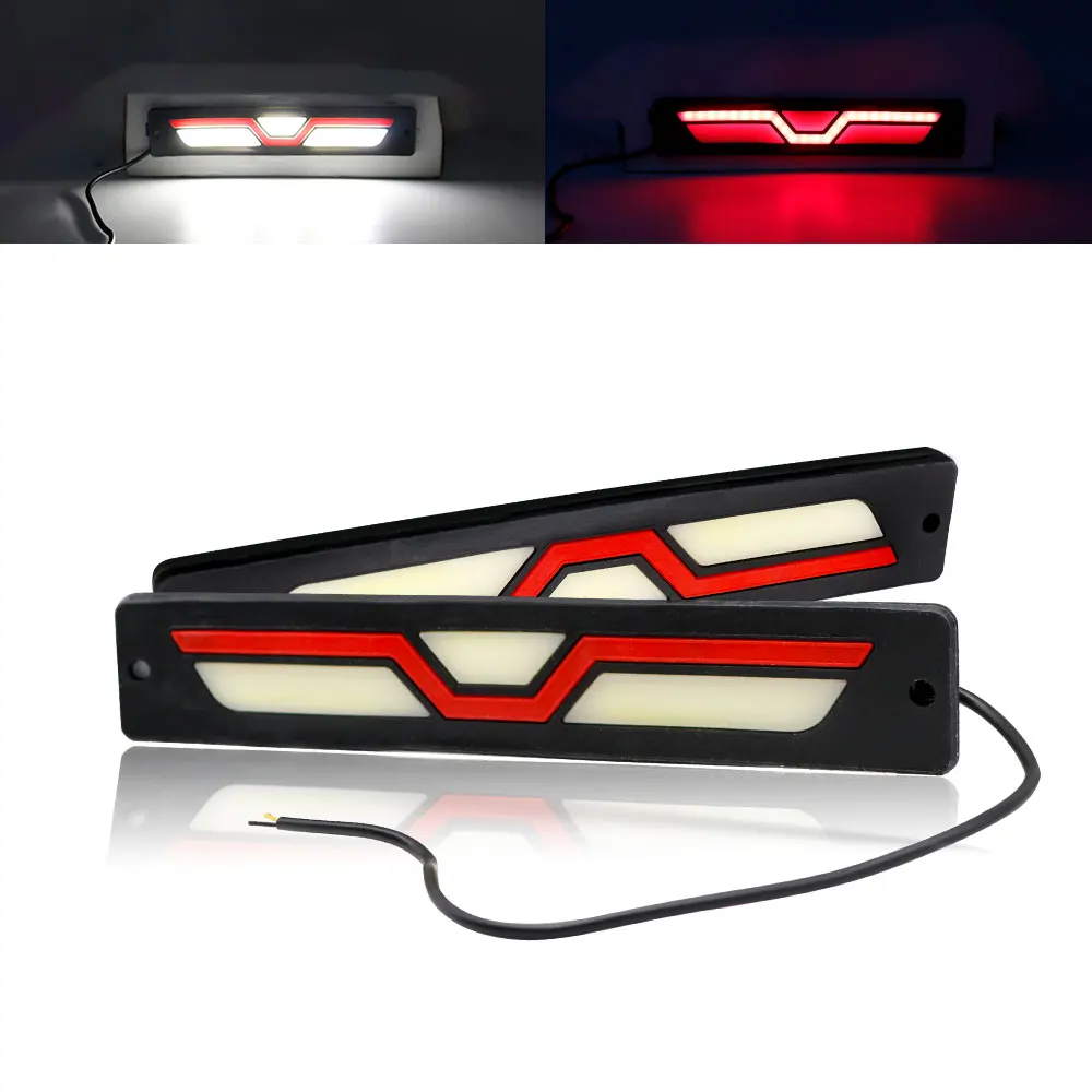 

2pcs COB DRL Flexible Car LED Daytime Running Lights Fog Lamp Waterproof Auto Day Light White Red 12V Cars Running Light