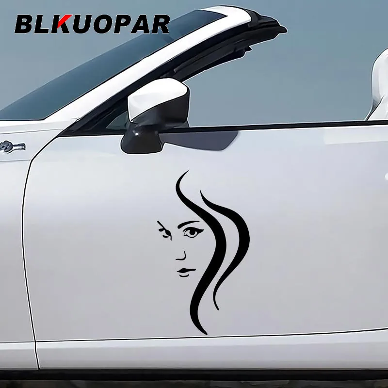 

BLKUOPAR 43cm x 24.15cm Woman Girl Side Face Head Silhouette Car Stickers Graphics Personality Decal Windshield Trunk Car Goods