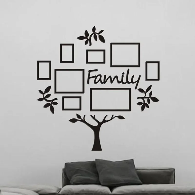 3D Acrylic Family Photo Tree Wall Stickers For Living Room DIY Photo Frame Tree