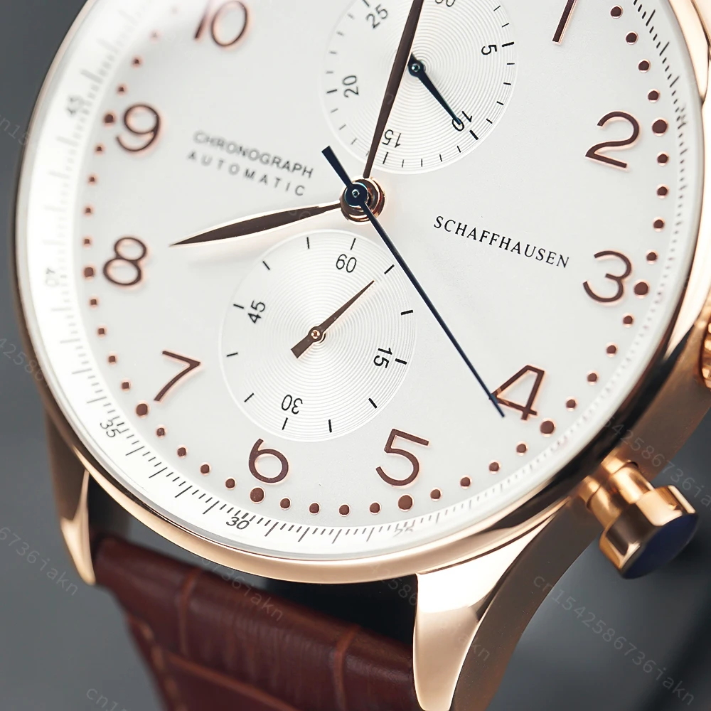 2022 Fashion New Men's Automatic Watch 44mm Sapphire Crystal Glass Stainless Steel Leather Strap Sports Leisure Waterproof