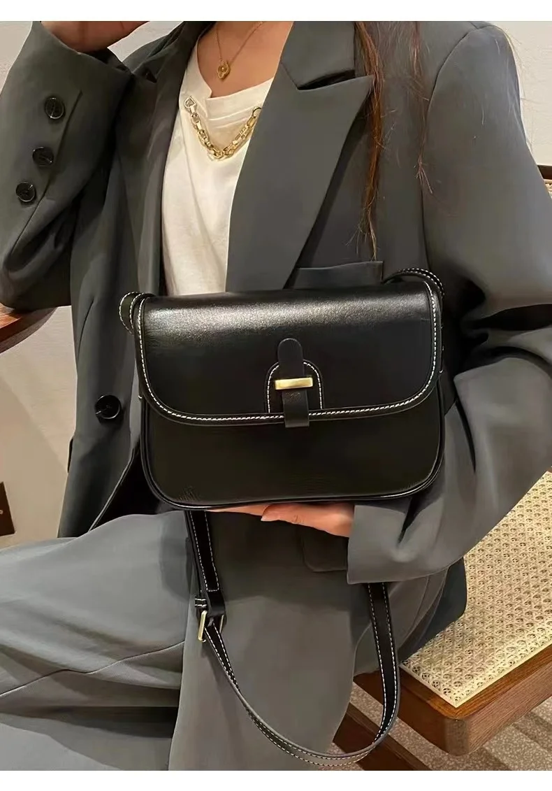 

Lady Leather Messenger Bag Genuine Small Square Bags Women Crossbody Bag OL Shoulder Bags 5 colors