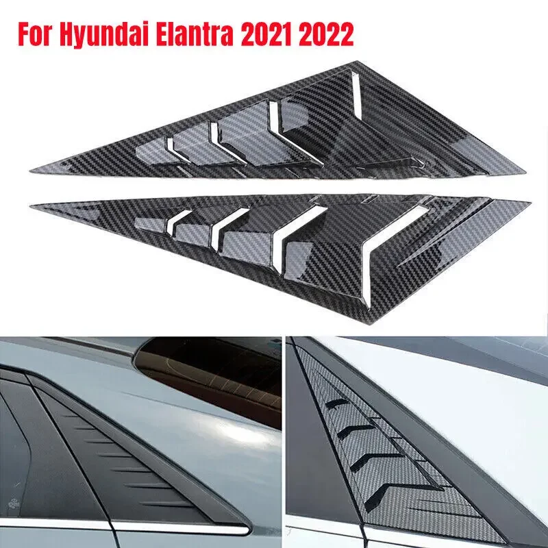 Car Rear Louver Window Side Shutter Cover Trim Sticker Vent Scoop Accessories For Hyundai Elantra car rear window cover
