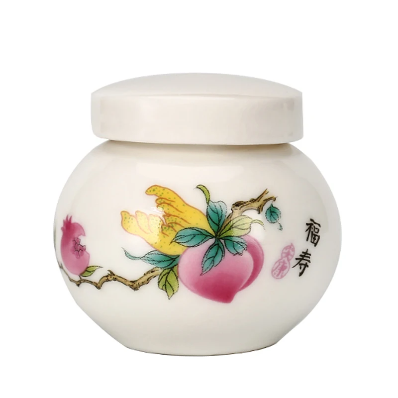 Mini Ceramic Tea Pot White Ceramic Pot Portable Travel Wake-up Tea Storage Container Mini Storage Box Living Room Set