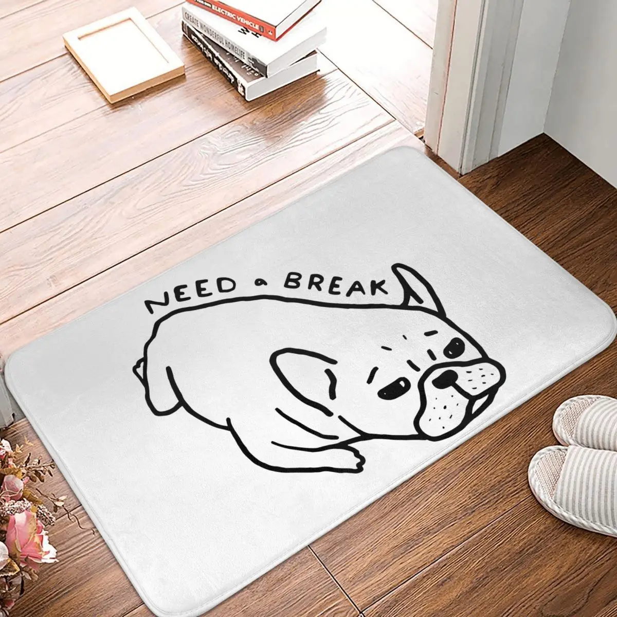 

Frenchie Doormat Rug carpet Mat Footpad Bath mat Non-slip toilet Balcony Parlor durable Washable