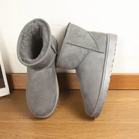 Unisex Suede Winter Boots Men Slip On Plushed Warmed Boots For Men Comfy Anti-Slip Ankle Boots Man Big Size 47 botas para hombre