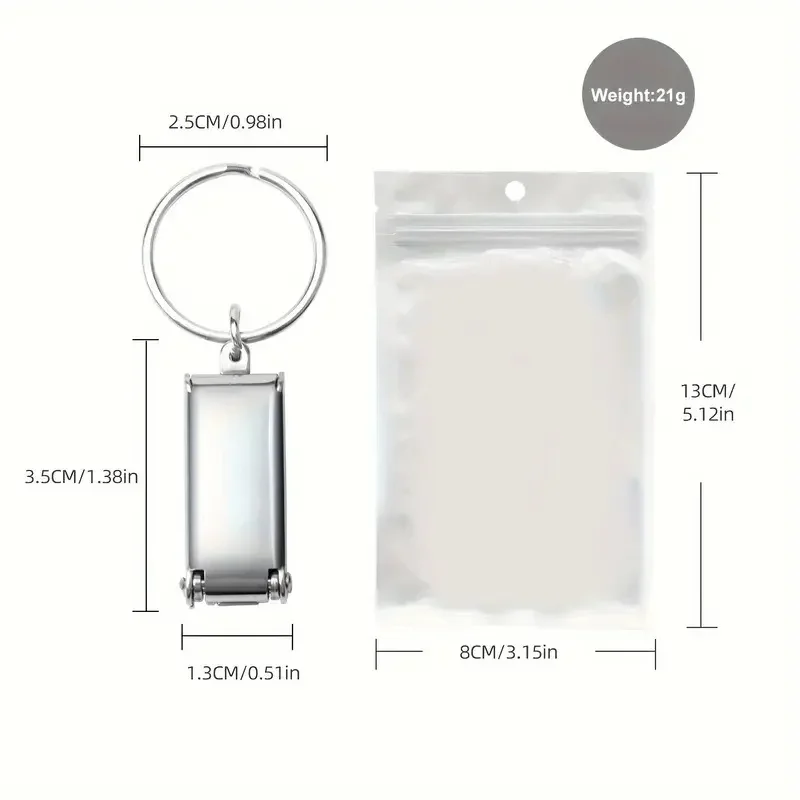 Mini Folding Nail Clipper with Keychain Stainless Steel Household Nail Clippers Compact Design for Household&On-the-Go Care
