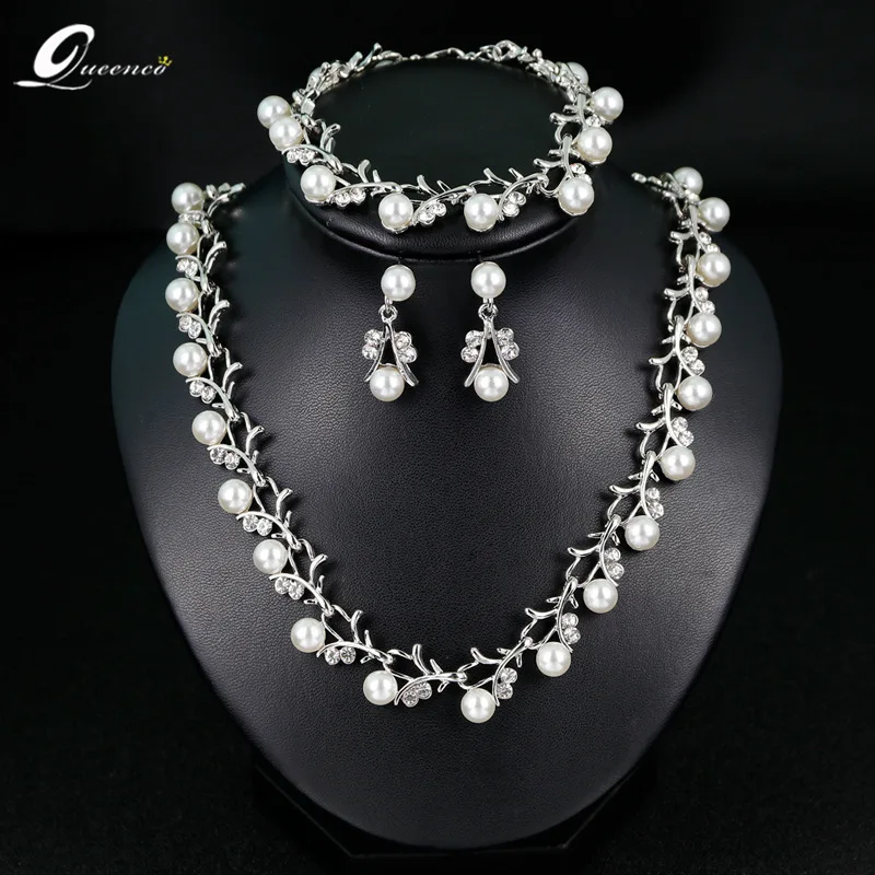 

Bracelet Jewelry Set For Women Necklace Bracelets Gift Sets Pearl Earrings Women's Jewelery Earings Free Shipping Wholesale