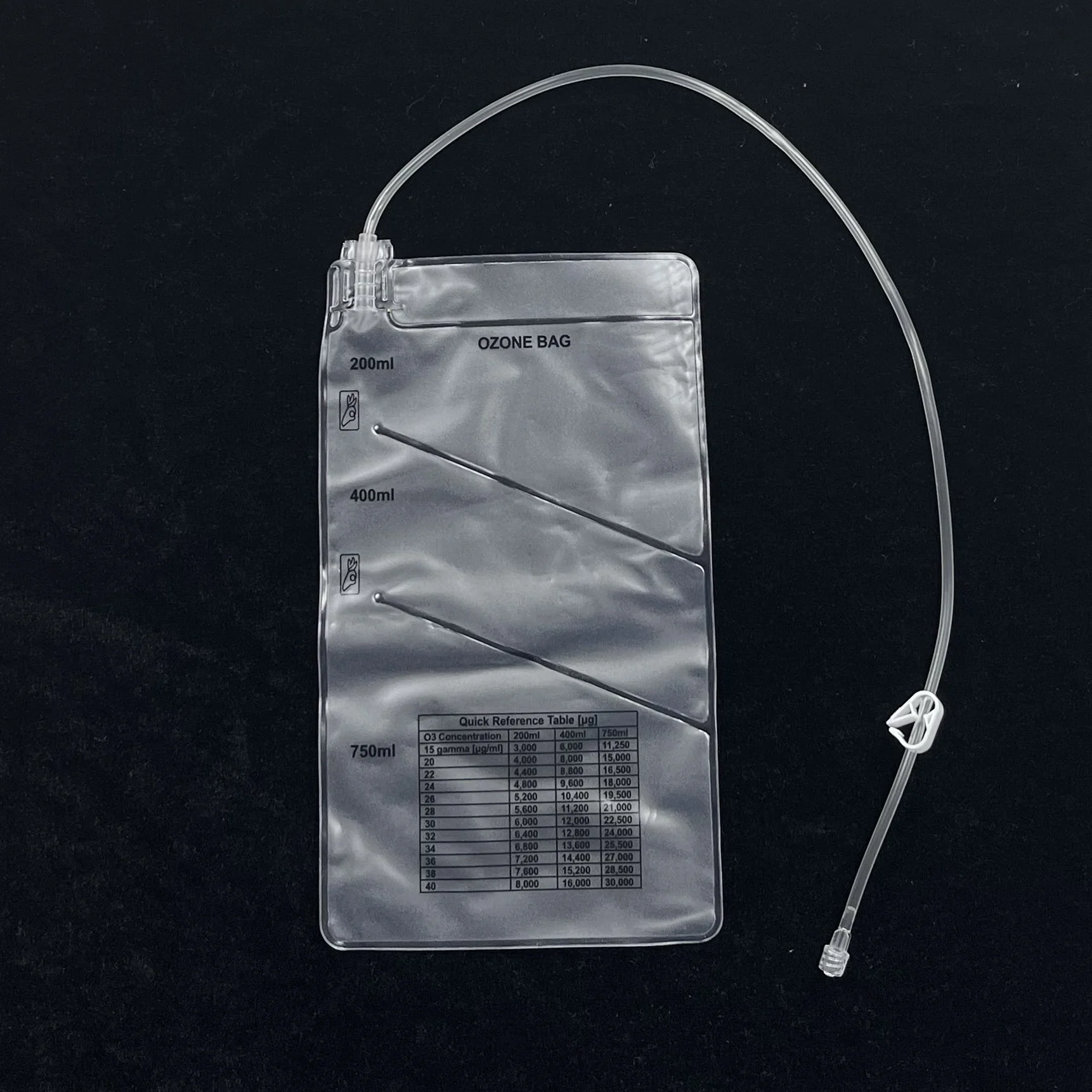 Reusable 3-Chambered Ozone Insufflation Bag 200ml 400ml 750ml ozone insufflation bag