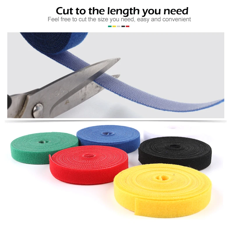 Cable ties 5M/Roll 10/12/14.5/20/25mm Width Cable Organizer USB Cable Winder Management nylon Free Cut Ties Mouse earphone Cord