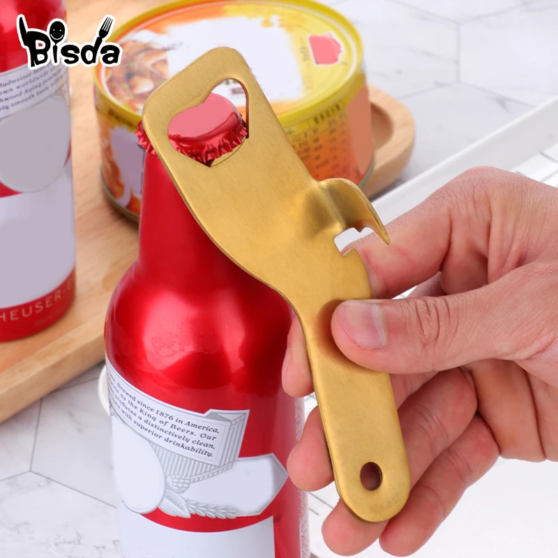 Beer Bottle Opener Stainless Steel Multi-function Kitchen Can Opener Soda Cap Wine Kitchen Accessories Restaurant Tools 1Pc