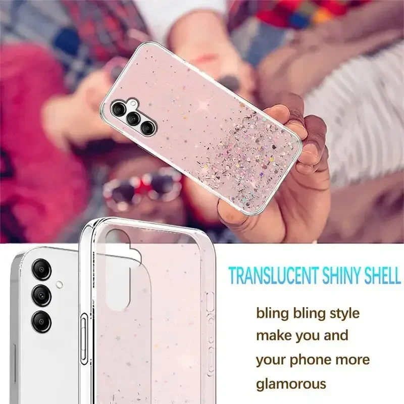 Silver Foil Bling Glitter Silicone Phone Case Cover