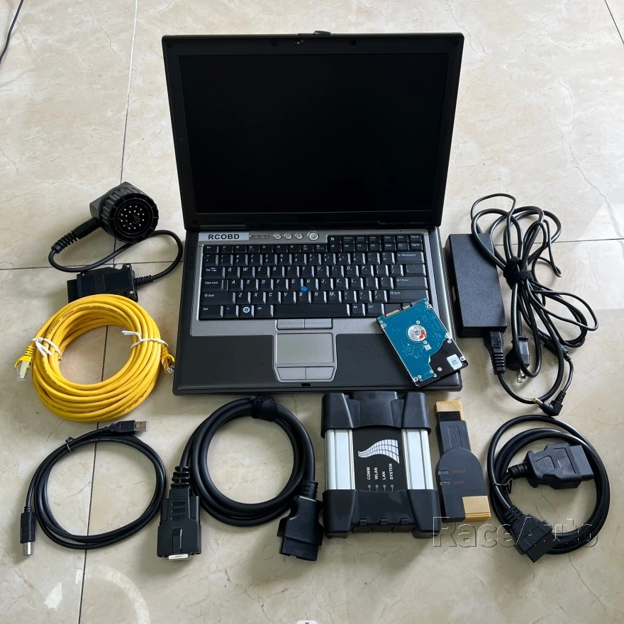 2024 Icom BMW 소프트웨어 HDD용 전문 스캐너, Obd 2 케이블, 풀 세트 진단 도구, 3in 1, 1TB 노트북 D630