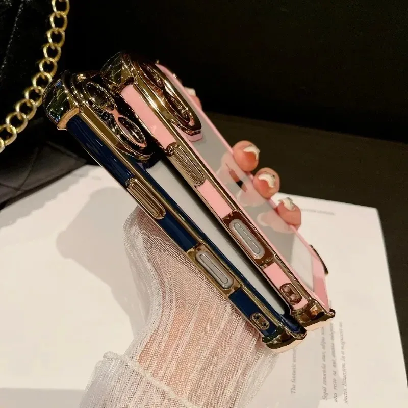 Luxury Plating Transparent Protective Phone Case - All-Inclusive Anti-Fall Design