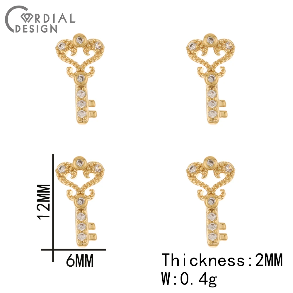 Cordial Design 50Pcs Cubic Zircon/Genuine Gold Plating/DIY Fingernail Accessories/Multi Shapes/Jewelry Findings & Components - cordial