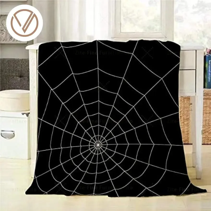 

Throw Blanket Concentric White Web on a Gray Background Decorative Soft Warm Cozy Flannel Plush Throws Blankets for Bedding Sofa