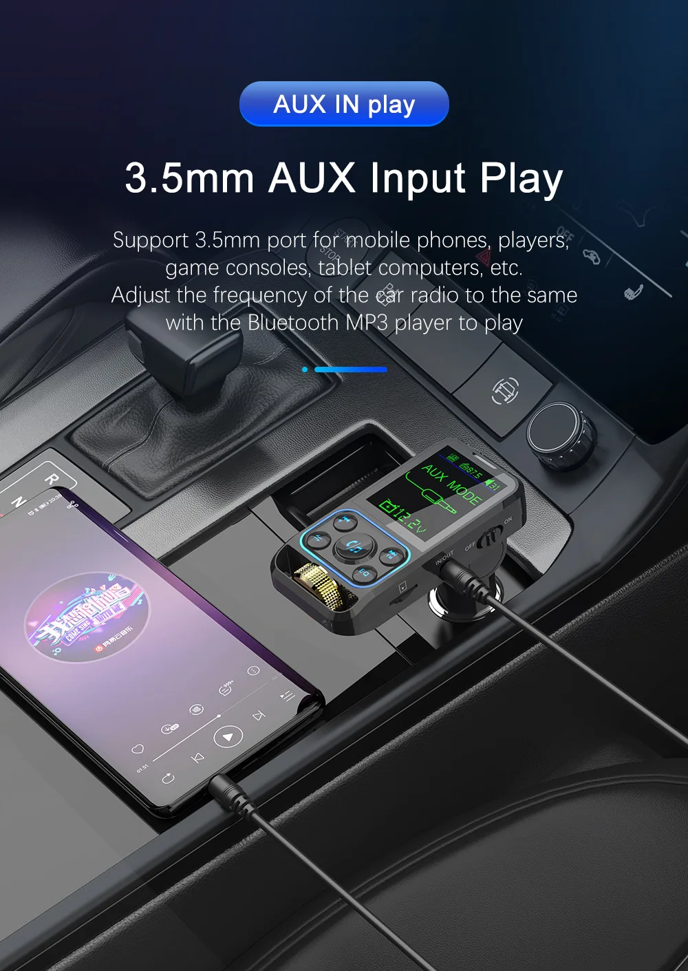BC83 Dual Quick Charge Car Bluetooth MP3 Player Plug-in Card USB Flash  Drive Charger FM Transmitter High Bass EQ Adjustment - AliExpress
