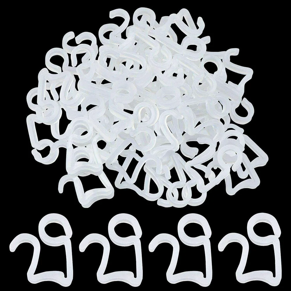 

100Pcs Gutter Hooks S Clips For Xmas String Lighs Hangers RV Tent Hangers White Plastic RV Hangers For Christmas Decoration