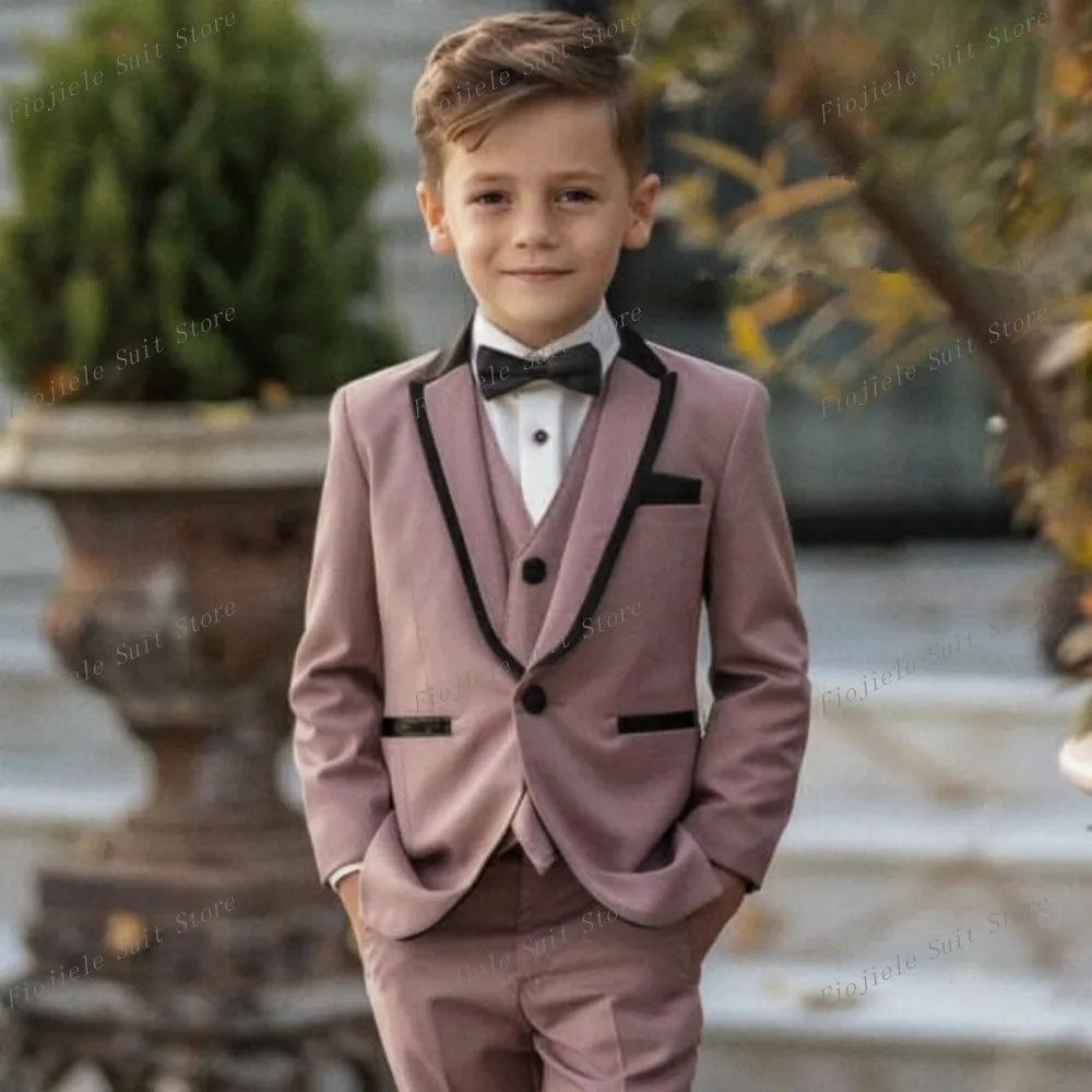 

Pink Kid Suits Formal Wedding Party Prom Boy Toddler Children Special Ocasions Tuxedos 2 Piece Set Jacket Pants A03