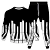 Musical Symbol Piano Violin Fader Audio Mixer Print Men Women Tracksuit Sweatshirt Jogging Pants 2 Piece Set Man Clothing Suit 5