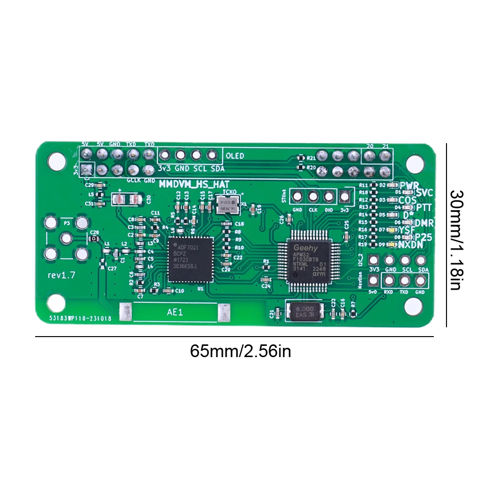 MMDVM 핫스팟 지지대 P25 DMR YSF DSTAR NXDN MMDVM 핫스팟 보드, MDVM 핫스팟 RF 보드, 라즈베리 파이 UHF VHF용