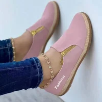 Black Flats Women's Sports Shoes Spring Summer Designer Walking Casual Sneakers Women Rome Running Shoes Zipper Zapatos De Mujer - Image 4