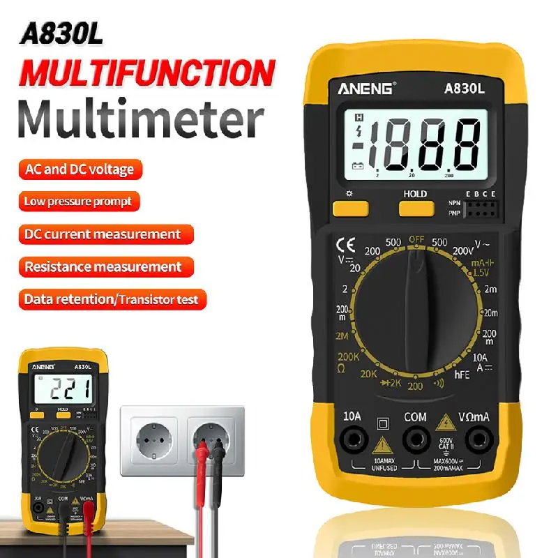 

NEW A830L Multimeter Tester Tool Mini Pocket Hand-held Digital Multimeter Multimetr LCD AC/DC Voltage Current Diode Frequency