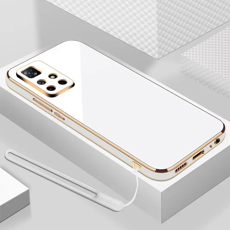 Luxury Square Plating Shockproof Phone Case for Xiaomi Poco M4 Pro 5G