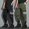 Thin Streetwear Casual Pants Men Ribbons Harem Jogging Pants Male Slim Fit Spring Cargo Pants Multi-Pockets Women Trouser J9 1
