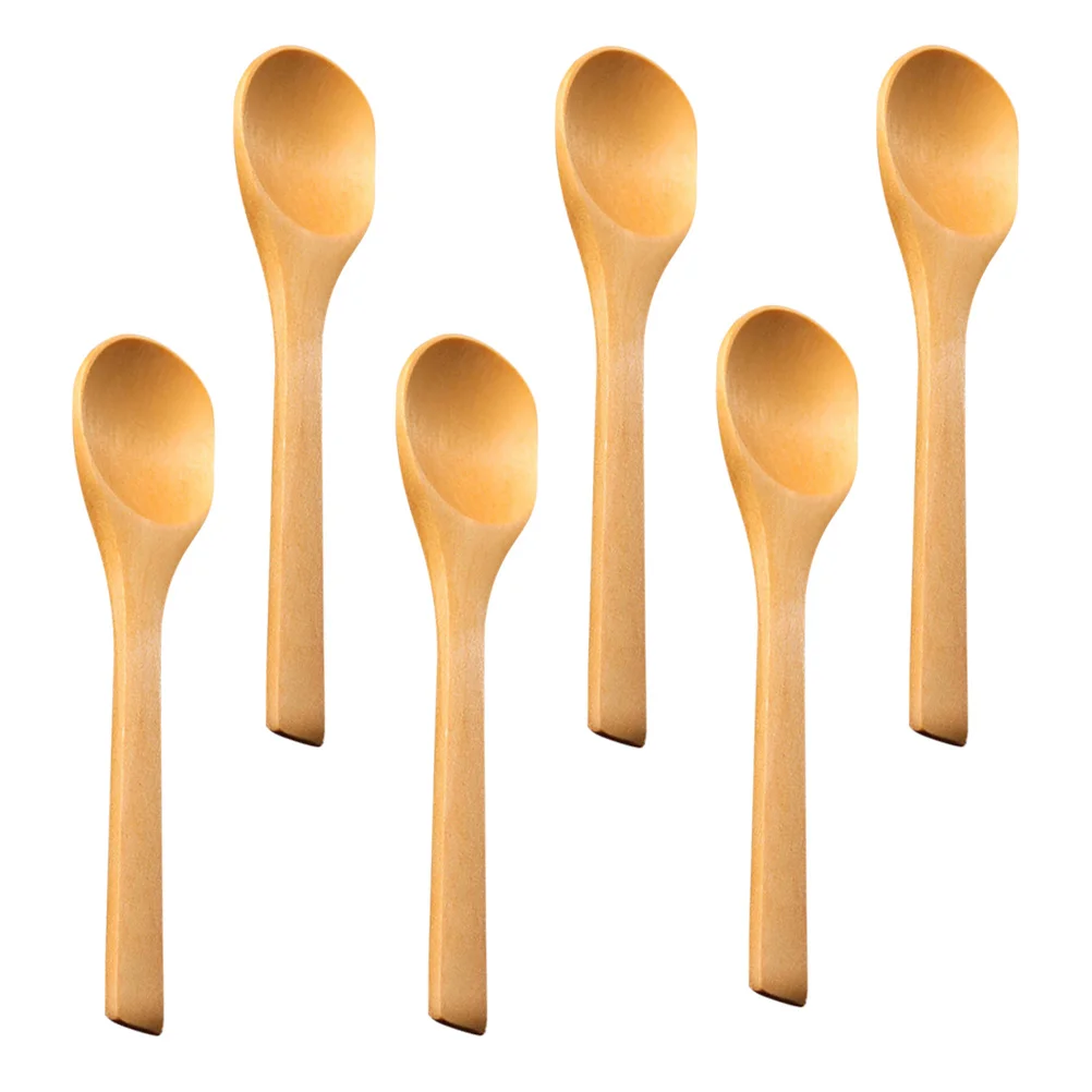 

6 Pcs Condiment Scoop Coffee Spoons Wooden Tea Seasoning Bamboo Small Teaspoons